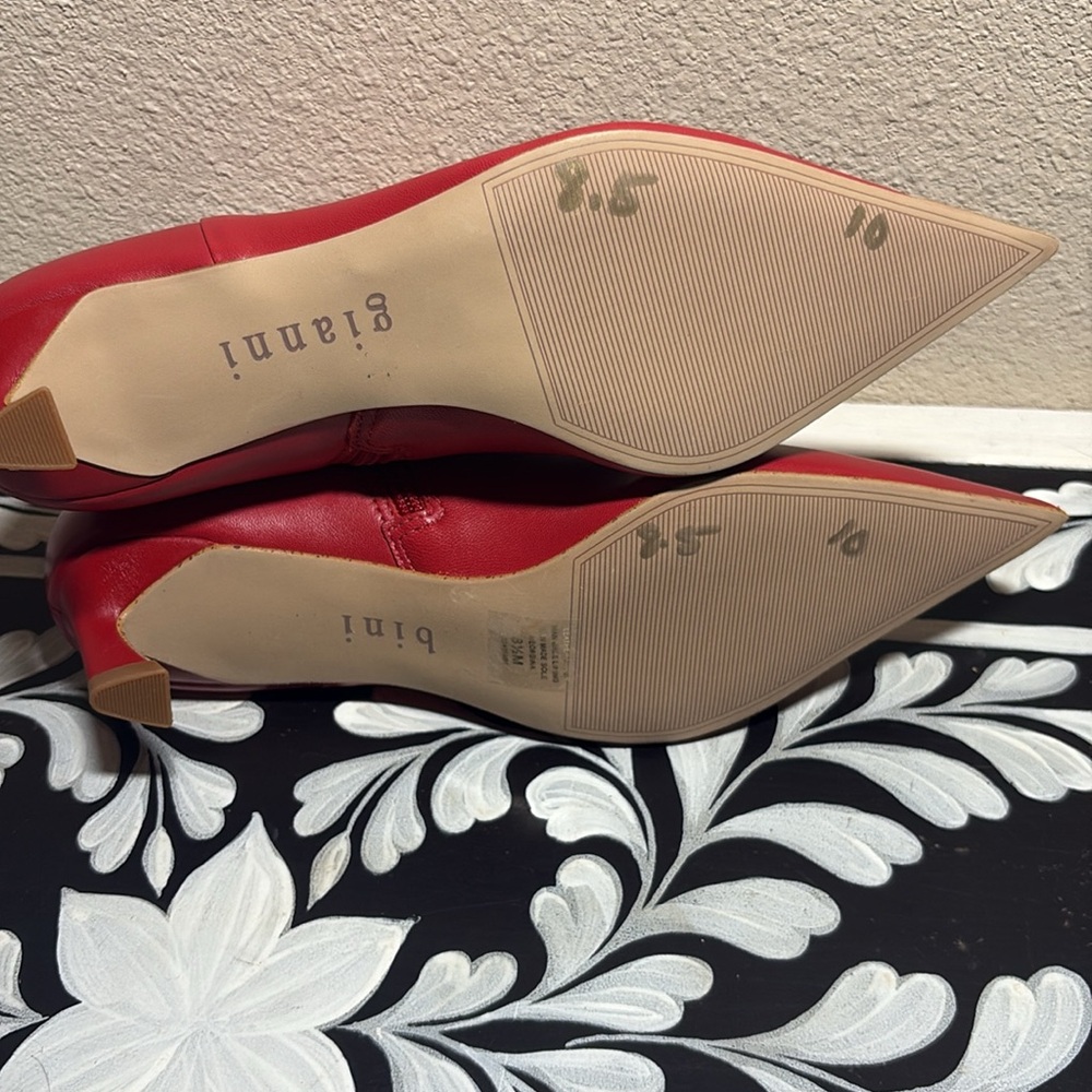 Gianni Bini Georgina Leather Kitten Heel Booties - Picture 6 of 6